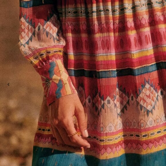 Sezane Barbara Dress Sunshine Print Long Sleeve Size 38 / US 6 - Picture 4 of 13